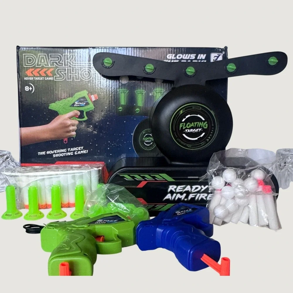 Zhi Lun Dark Shot Hover Target Shooting Game Glow in the Dark Space Gun Set